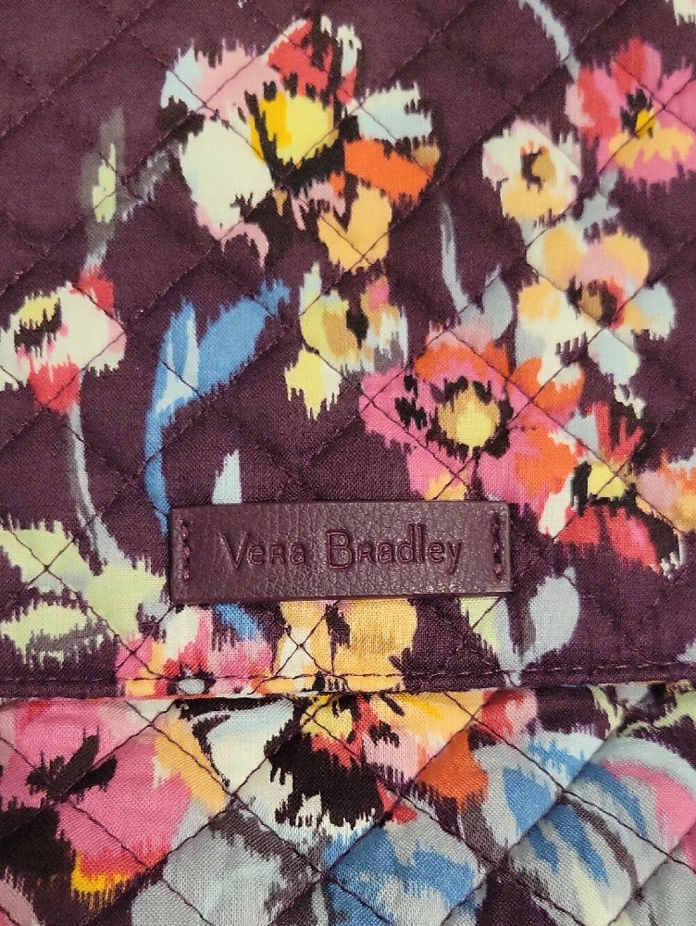 Vera Bradley Plum Floral Quilted Shoulder Tote - Picture 2 of 5
